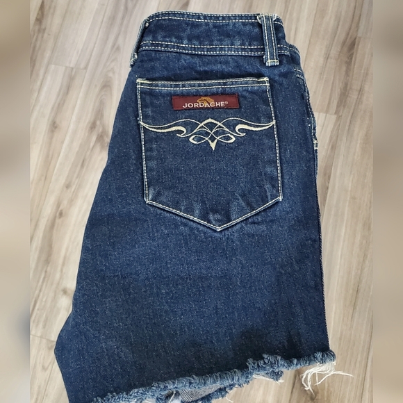 Vintage Jordache Cut Off Denim Shorts, High Waisted, Dark Wash, Sz 27, Hong Kong - Picture 2 of 14